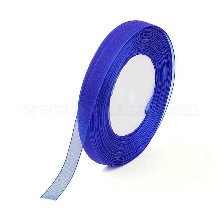 薄地オーガンジーリボン  リボンのDIY素材  ブルー  1/2インチ（12mm）  500ヤード（457.2M） RS12mmY-040-1