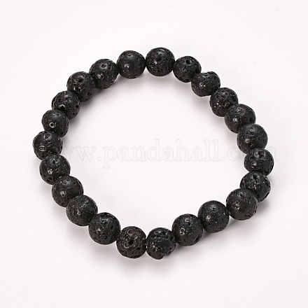 Bracelets extensibles perlés en pierre de lave naturelle BJEW-Q692-60-12mm-1