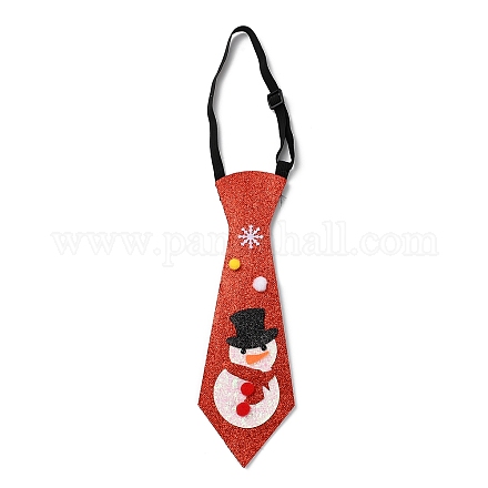 Corbata de telas no tejidas con tema navideño AJEW-L092-A02-1