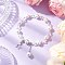 Shell Pearl & Glass Round Beaded Bracelets, Alloy Charms Bracelets for Women, Star & Moon, with Synthetic Moonstone & Hematite Beads, Star, Inner Diameter: 2-1/4 inch(5.85cm), bead: 3.5~8.5x2.5~8mm, round: 31x8.5mm, star: 14.5x12x1.5mm