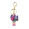 PU Leather Keychain, with Iron Key Ring and Alloy Finding, Colorful, Cactus, 12.1cm