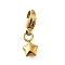 Star 304 Stainless Steel Pendant Decorations, Ion Plating(IP), with Lobster Claw Clasp, Real 14K Gold Plated, 28mm