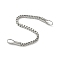Iron End Chains, Platinum, 55x1.3~2.5x2mm, Hole: 3~4x2mm