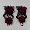 Rose Velvet Lace Gloves, for Wedding Bride Supplies, Black, 185x90x32.5mm