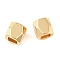 Brass Beads, Cube, Faceted, Cadmium Free & Nickel Free & Lead Free, Real 18K Gold Plated, 4x4x4mm, Hole: 2x2mm