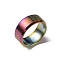 201 Stainless Steel Wide Band Finger Rings for Women Men, Plain Band Rings, Rainbow Color, 8mm, Inner Diameter: US Size 8 1/4(18.2mm)