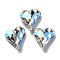 K9 Glass, Imitation Czech Rhinestone, Heart, Moonlight, 13x12x5mm
