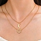 304 Stainless Steel Double Layered Sun Moon Pendant Necklaces, Golden, 16.34 inch(41.5cm)