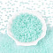 Transparent Frosted Colours Glass Seed Beads, Donut, Pale Turquoise, 4.1x2.2~2.8mm, Hole: 1~1.2mm, about 9000pcs/pound