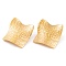 Ion Plating(IP) Rhombus 304 Stainless Steel Stud Earrings for Women, Golden, 30x30mm