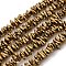 Synthetic Non-magnetic Hematite Beads Strands, Chip, Golden Plated, 5~9x3~4x1.5~2mm, Hole: 1mm, about 171pcs/strand, 40cm