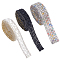 3Yards 3 Style Plastic Glitter Hotfix with Resin Rhinestone, Hot Melt Adhesive on the Back, Costume Accessories, Rectangle, Mixed Color, 1yard/style