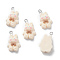 Resin Pendants, with Iron Loop, Rabbit, Antique White, 26x16x6.5mm, Hole: 2.5mm