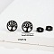 201 Stainless Steel Stud Earrings, Black, Tree of Life, 10mm