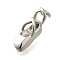 Brass Charms, Dancing Shoes, Rack Plating, Cadmium Free & Lead Free, Long-Lasting Plated, Platinum, 19x9x6mm, Hole: 3x3.5mm