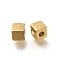 Ion Plating(IP) 304 Stainless Steel Beads, Cube with Letter, Real 14K Gold Plated, Letter G, 5x5x5mm, Hole: 2mm