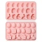 18 Pattern Silicone Mold, Cartoon Easter DIY Fondant Molds, Egg Rabbit, Pink, 187x118x13mm