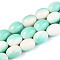 Spray Painted Synthetic Turquoise Beads Strands, Oval, Two Tone, Aquamarine, 15~15.5x11.5~12mm, Hole: 1mm, about 25pcs/strand, 14.76~14.96''(37.5~38cm)