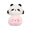 Pink Opaque Panda Resin Cabochons, Heart, 26x20.5x7.5mm