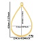 Stainless Steel Open Back Bezel Pendants, For DIY UV Resin, Epoxy Resin, Pressed Flower Jewelry, Golden, Teardrop, 40x24x3mm, Hole: 2.2mm