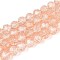 Transparent Crackle Glass Beads Strands, Round, Faceted, Light Salmon, 8~8.5mm, Hole: 1.2~1.4mm, about 50pcs/strand, 14.96~15.16 inch(38~38.5cm)