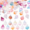 96pcs 8 colors Handmade Lampwork Pendants, Gradient Style, Peony Petal, Mixed Color, 21.5x16x6mm, Hole: 1.2mm, 12pcs/color