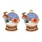 Christmas Theme Alloy Enamel Pendants, Golden, Sleigh, 25x19.5x1.5mm, Hole: 1.8mm