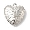 CCB Plastic Pendants, Heart, Platinum, 44x39.5x12mm, Hole: 4mm