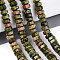 Natural Unakite Beads Strands, Faceted, Hexagon, 6.5~7x3~3.5mm, Hole: 0.8~1mm, about 109~113pcs/strand, 14.76~15.16 inch(37.5~38.5cm)