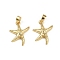 Brass Pendants, Cadmium Free & Lead Free, Starfish, Real 18K Gold Plated, 18x14.5x3mm, Hole: 4x2.3mm