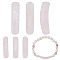 6Pcs Natural Rose Quartz Connector Charms, Curved Rectangle Links, 36x9.5x5.5mm, Hole: 2.5mm