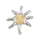 304 Stainless Steel Connector Charms, Sun Links, Golden & Stainless Steel Color, 30x28x2mm, Hole: 1.8mm