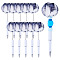 ABS Plastic Ball-Point Pen, Stainless Steel Beadable Pen, with Pom Pom Ball, for DIY Personalized Pen, Ghost White, 170~175x11.5~51mm