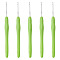 TPR Handle Aluminum Crochet Hook Needles, Mixed Color, 140x11.5mm, Pin: 2mm, 10pcs/set