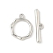 Alloy Toggle Clasps, Cadmium Free & Lead Free, Rack Plating, Ring, Platinum, Ring: 16x13x2.5mm, Hole: 1.5mm, Bar: 5x20x2.5mm, hole: 1.5mm