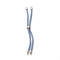 Nylon Twisted Cord Bracelet, with Brass Cord End, for Slider Bracelet Making, Light Sky Blue, 9 inch(22.8cm), Hole: 2.8mm, Single Chain Length: about 11.4cm