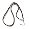 3.5MM Polyester Metallic Cord Braided Cord Necklace Making, with Brass Findings and 202 Stainless Steel Lobster Claw Clasps, Long-Lasting Plated, Rack Plating, Stainless Steel Color, Colorful, 16.14 inch(41cm)~18.11 inch(46cm)