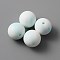 Silicone Beads, Round, Light Cyan, 15x15mm, Hole: 2mm