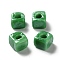 Handmade Lampwork Beads, square, Green, 9.5~11.5x10~12x8~8.5mm, Hole: 3.5~4mm