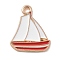 Alloy Pendants, with Enamel, Navy Style Charms, Sailboat, 18x15x1.5mm, Hole: 1.8mm