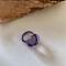 Oval Resin Finger Rings for Women, Medium Purple, Inner Diameter: 17mm