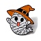 Halloween Themed Enamel Pins, Alloy Lapel Pin Backs for Backpack Clothes, Ghost, White, 31.5x30mm