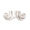 Brass Cubic Zirconia Stud Earrings for Women, Lead Free & Cadmium Free, Spiral Shell Shape, Platinum, 28.5x22mm