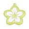 Spray Painted Alloy Big Pendants, Flower, Cadmium Free & Nickel Free & Lead Free, Green Yellow, 54.5x53.5x6mm, Hole: 3mm