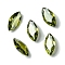 Cubic Zirconia Cabochons, Point Back, Horse Eye, Olive Drab, 12x6x3mm