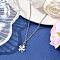 201 Stainless Steel Clover Pendant 304 Stainless Steel Cable Chain Necklaces, Tarnish Resistant, Stainless Steel Color, 16.42 inch(41.7cm)