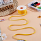 10Yards Single Face Velvet Ribbon, with 1Pc Plastic Empty Spools, Yellow, 3/8 inch(9.5~10mm)