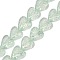 Handmade Foil Glass Beads, Heart, Light Green, 16x15x9mm, Hole: 1.5mm, 1.5mm, about 24pcs/strand, 12.59~13.18 inch(32~33.5cm)