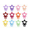 Spray Painted Alloy Swivel Snap Hook Clasps, Star, Mixed Color, 42x31.2x5~5.5mm, Hole: 5x9mm
