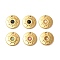 Natural Mixed Stone Flat Round Charms, with 304 Stainless Steel Settings, Ion Plating(IP), Real 18K Gold Plated, 15x3.2mm, Hole: 1.5mm